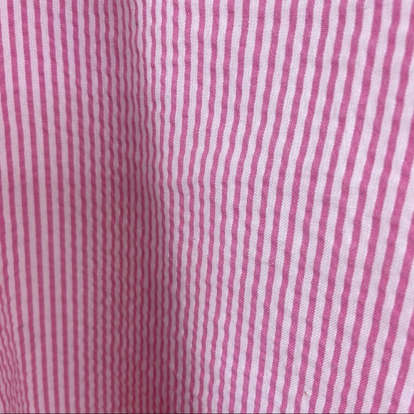 ElleO pink & green seersucker tunic top or beach coverup XS/S - Picture 6 of 8